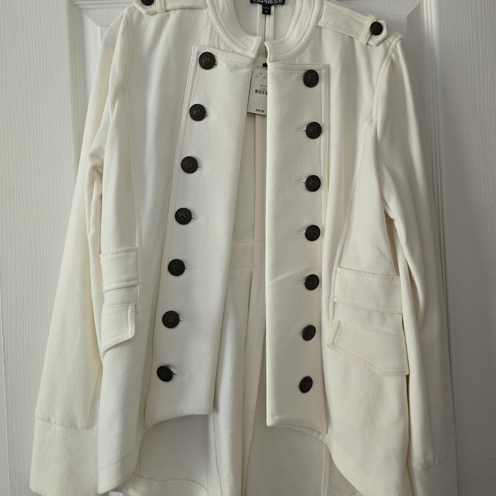 Express White Military Style Jacket